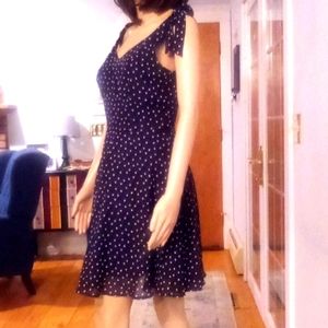 Navy blue polka dot dress